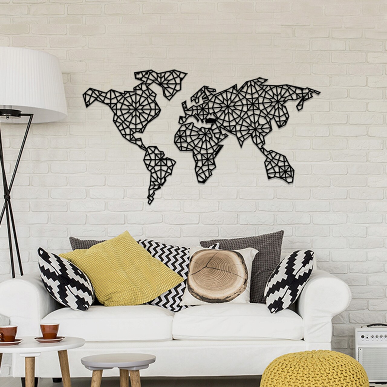 Decoratiune de perete, The World Is Mine, Dimensiune: 120 x 64 cm, Negru - imagine 3